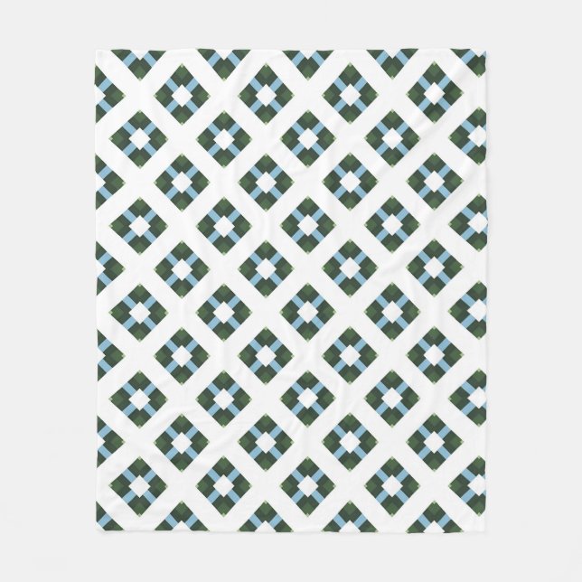 Modern Geometric Pattern in Nature-Inspired Colors Fleece Blanket (Front)