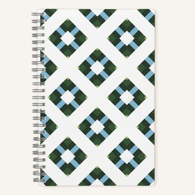 Modern Geometric Pattern in Nature-Inspired Colors Notebook (Front)