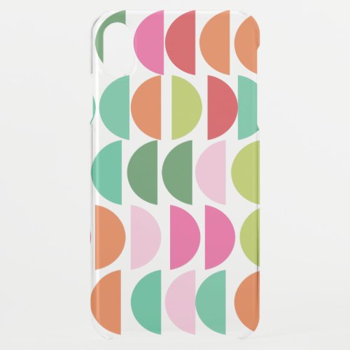 Modern Geometric Pattern in Pink Red and Green iPhone XS Max Case