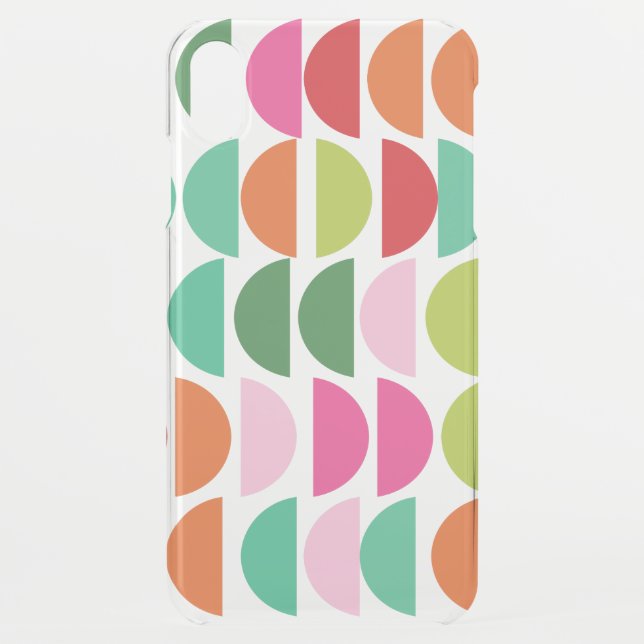 Modern Geometric Pattern in Pink, Red, and Green Uncommon iPhone Case (Back)
