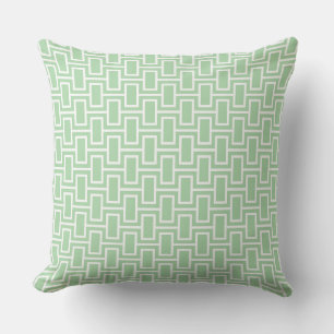 Modern Geometric Pattern: Light Green Throw Pillow