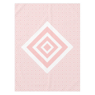 Modern Geometric Pattern Light Pink And White Tablecloth