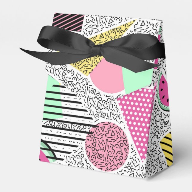 Modern geometric pattern Memphis patterns inspired Favor Boxes (Front Side)