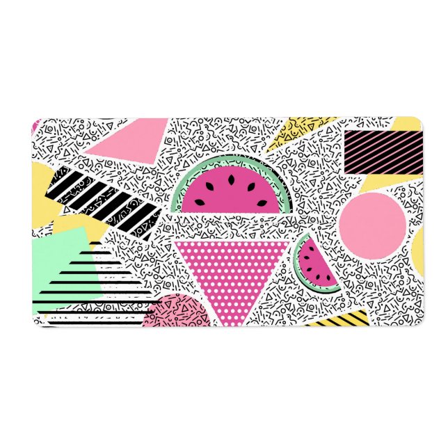 Modern geometric pattern Memphis patterns inspired Label (Front)