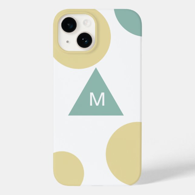 Modern Geometric Pattern Monogrammed Case-Mate iPhone Case (Back)
