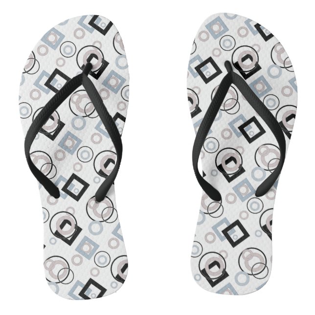 Modern geometric pattern multicolored flip flops (Footbed)
