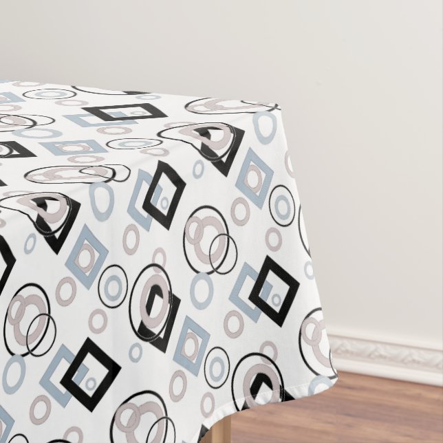 Modern geometric pattern multicolored tablecloth (In Situ)