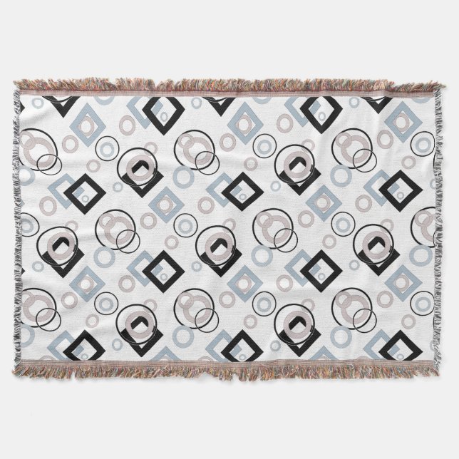 Modern geometric pattern multicolored throw blanket (Front)