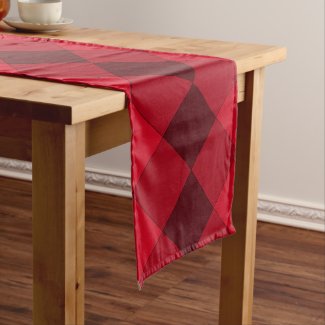 Modern geometric pattern on red shades