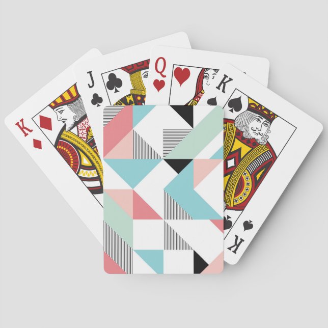 Modern Geometric Pattern Poker Cards (Back)
