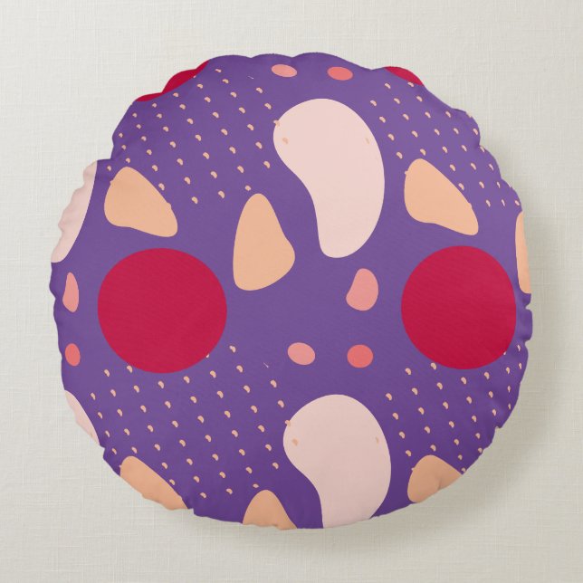 Modern Geometric Pattern Round Pillow (Front)