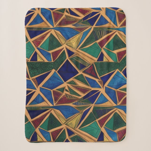 Modern Geometric pattern  Sherpa Blanket (Front)