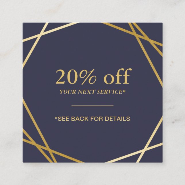 Modern Geometric Pattern Square Discount Card (Front)