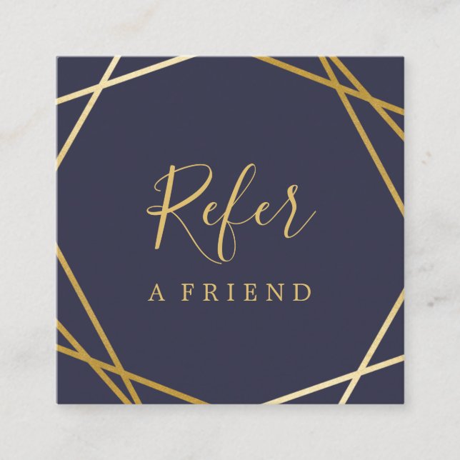 Modern Geometric Pattern Square Referral Card (Front)
