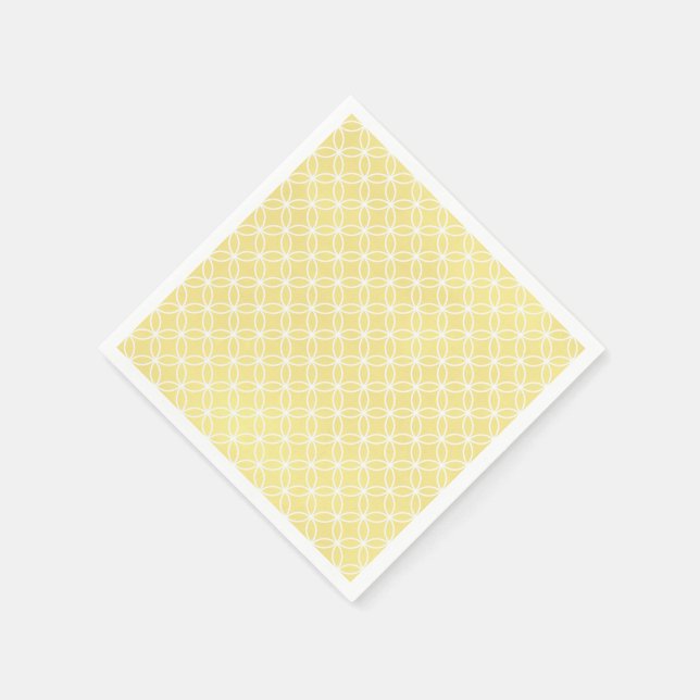 Modern Geometric Pattern Sunny Pastel Yellow Napkins (Corner)