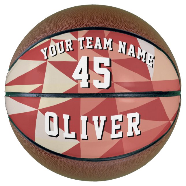 Modern Geometric Pattern Team Name Number  Basketball (Front)
