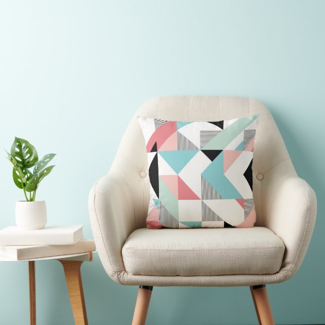 Modern Geometric Pattern Throw Pillow (Chair)