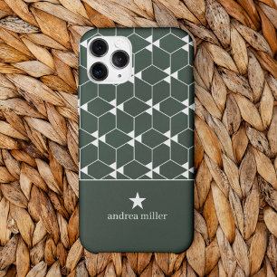 Modern geometric pattern with star Monogram iPhone 13 Pro Case