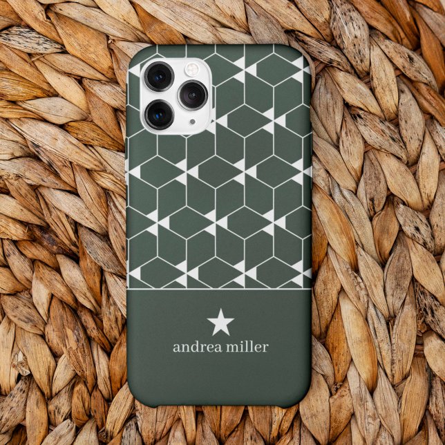 Modern geometric pattern with star Monogram Case-Mate iPhone Case (Creator Uploaded)
