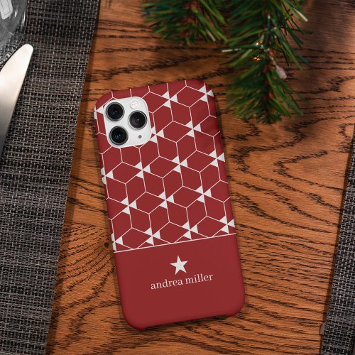 Modern geometric pattern with star Monogram iPhone 13 Pro Case
