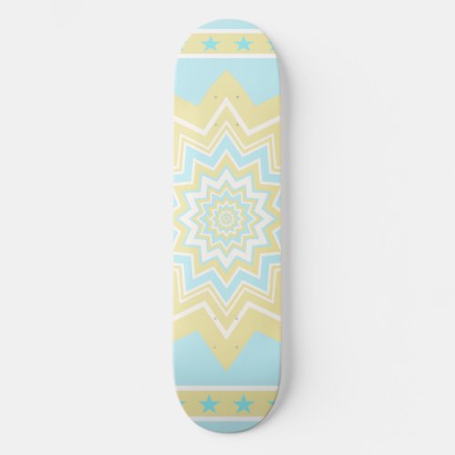 Modern geometric pattern with stars skateboard