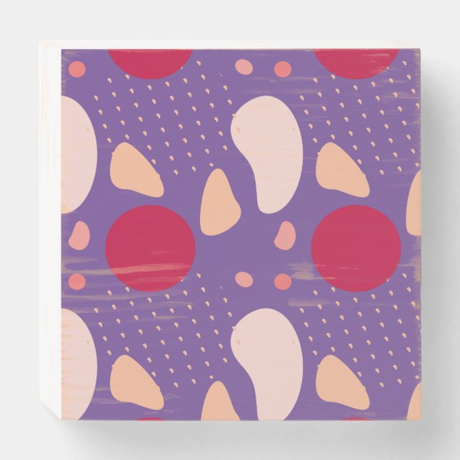 Modern Geometric Pattern Wooden Box Sign (Front Horizontal)