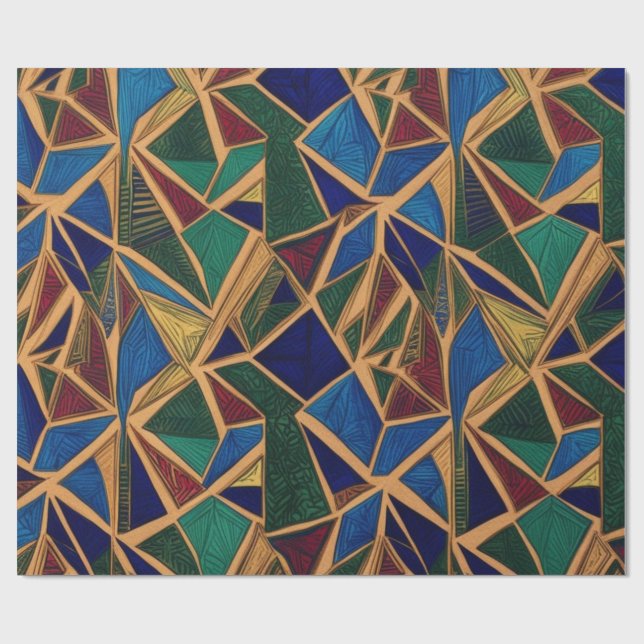 Modern geometric pattern wrapping paper (Flat)