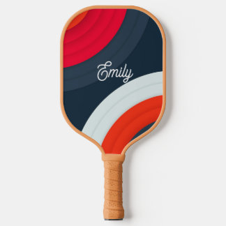 Modern Geometric Personalized Script Name Pickleball Paddle