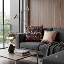 Modern Geometric Personalized Welcome Pillow