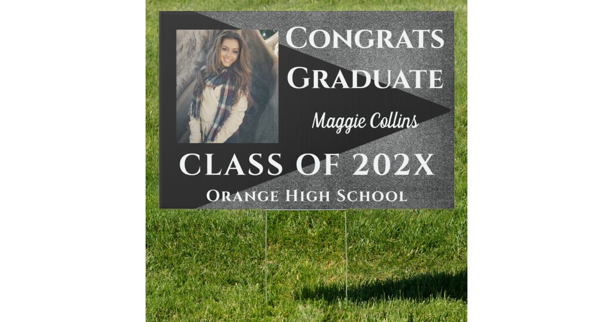 Graduate Sign Graph Modern Geometric Photo Graduate Sign | Zazzle