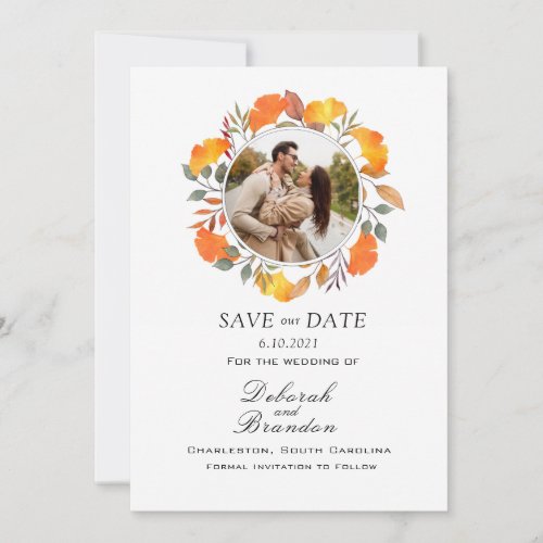 Modern geometric photo Wedding Save the Date