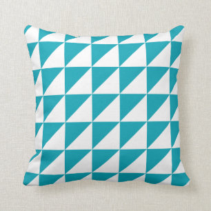 Modern Geometric Pillow in Aqua Blue