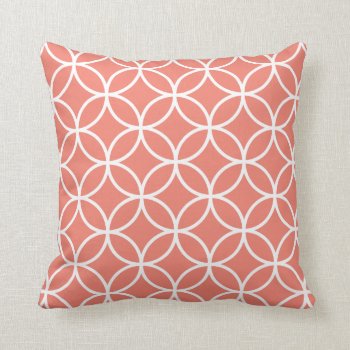 Modern Geometric Pillow In Coral by Richard__Stone at Zazzle