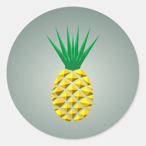 Modern Geometric Pineapple Classic Round Sticker