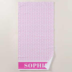 Modern Geometric Pink Circles Baby Kids Beach Towel