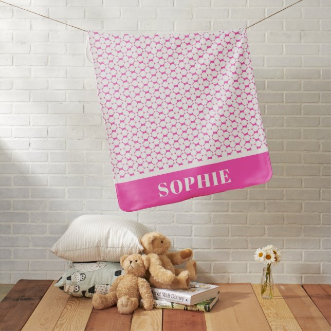 Modern Geometric Pink Circles Girls  Baby Blanket (In Situ)
