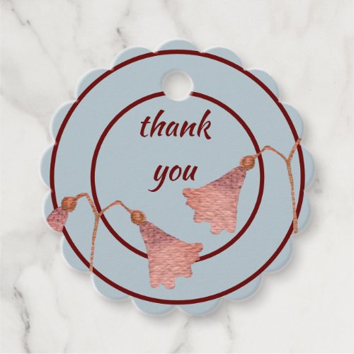 Modern Geometric Pink Floral Thank You Favor Tags