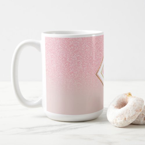 Modern Geometric Pink Gold Strokes Design Coffee Mug
