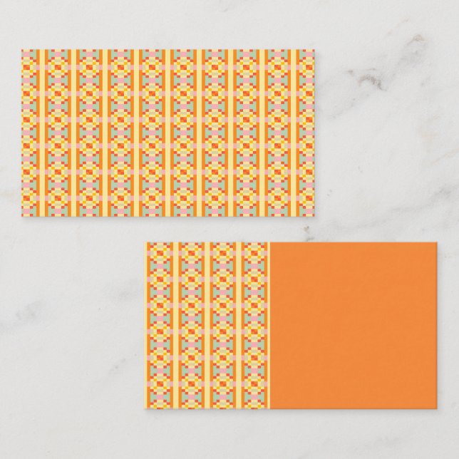 Modern Geometric Pixel Art Seamless Pattern  Business Card (Front/Back)