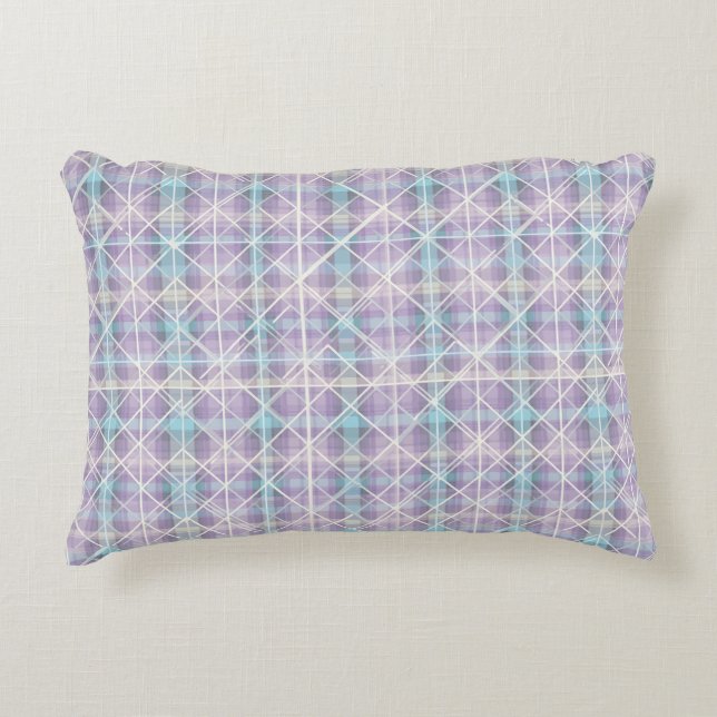 Modern Geometric Plaid Pattern Accent Pillow (Front)