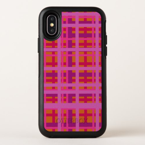 Modern Geometric Plaid Pattern in Purple OtterBox Symmetry iPhone XS Case