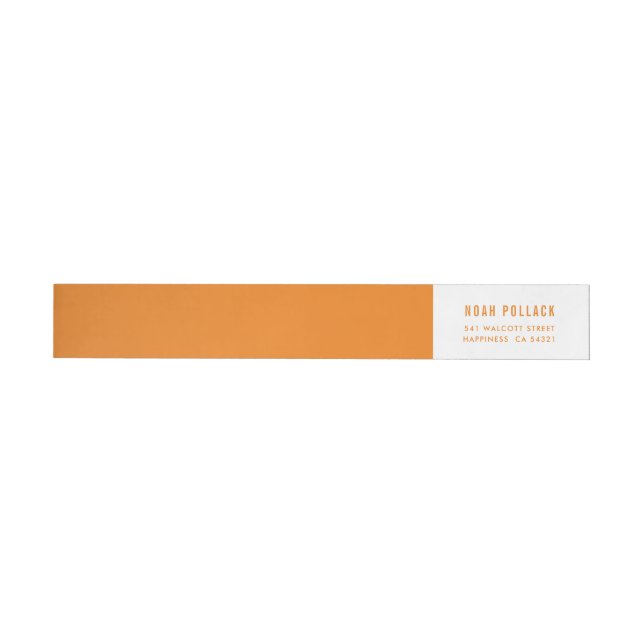 MODERN GEOMETRIC plain simple boy orange Wrap Around Label (Individual)