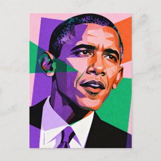 Modern Geometric Portrait of Barack Obama Postcard