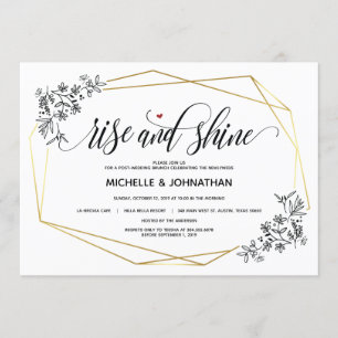 Modern geometric post-wedding brunch invitations