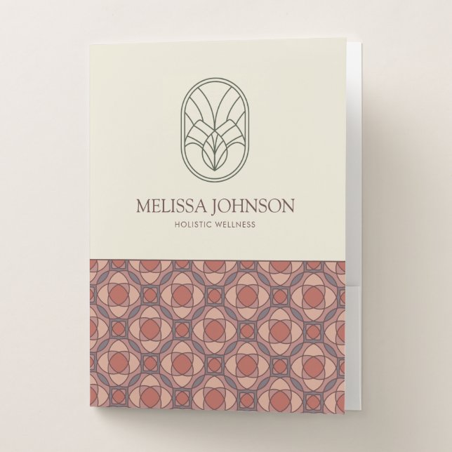 Modern Geometric Presentation Pocket Folder (Front)