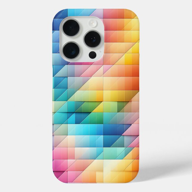 Modern Geometric Prism Phone Case Colorful Diagona (Back)
