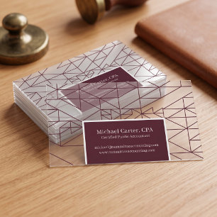 Modern Geometric Professional Design Clear Business Cards