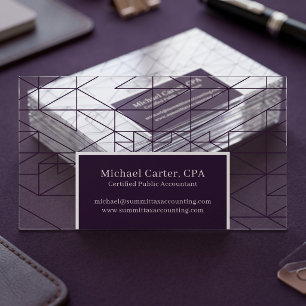 Modern Geometric Professional Design Clear Business Cards