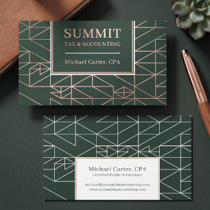 Modern Geometric Professional Design Foil Business Cards