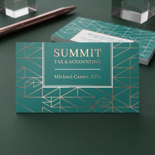 Modern Geometric Professional Design Foil Business Cards
